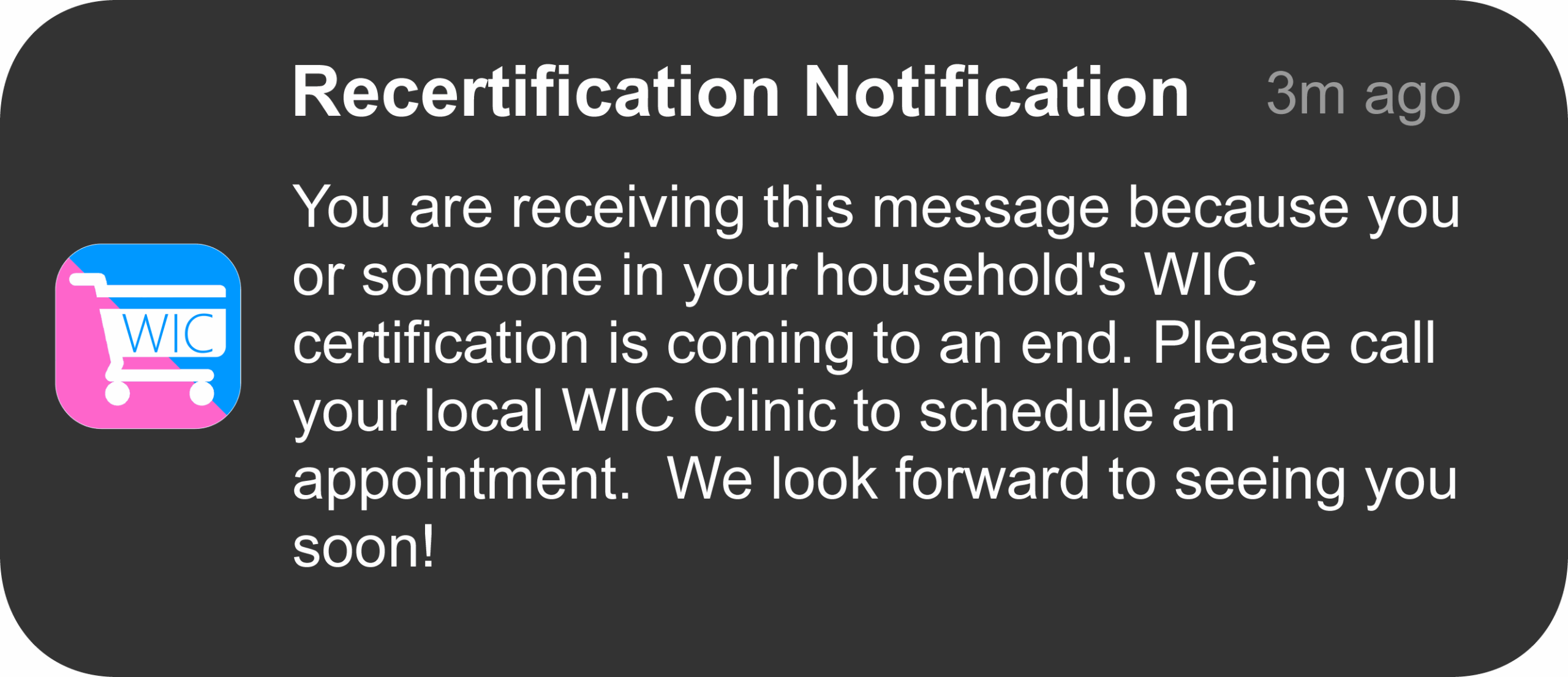 WICShopper Notifications